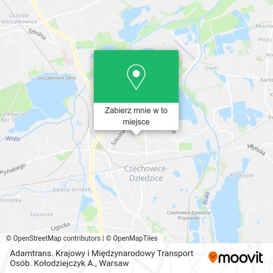 Mapa Adamtrans. Krajowy i Międzynarodowy Transport Osób. Kołodziejczyk A.