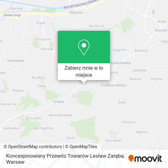 Mapa Koncesjonowany Przewóz Towarów Lesław Zaręba