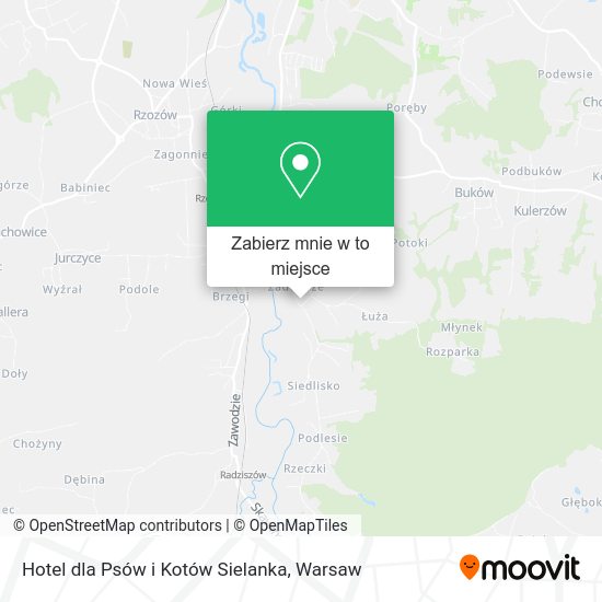 Mapa Hotel dla Psów i Kotów Sielanka