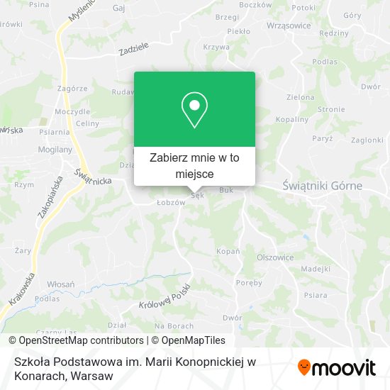 Mapa Szkoła Podstawowa im. Marii Konopnickiej w Konarach