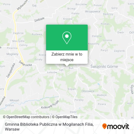 Mapa Gminna Biblioteka Publiczna w Mogilanach Filia