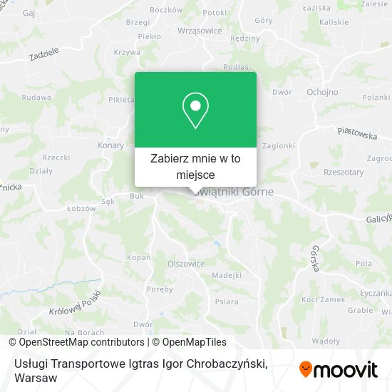 Mapa Usługi Transportowe Igtras Igor Chrobaczyński