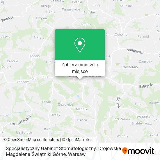 Mapa Specjalistyczny Gabinet Stomatologiczny. Drojewska Magdalena Świątniki Górne