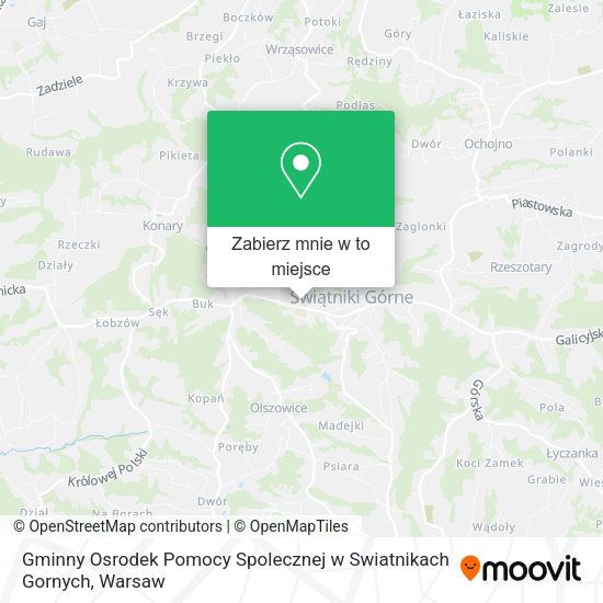 Mapa Gminny Osrodek Pomocy Spolecznej w Swiatnikach Gornych