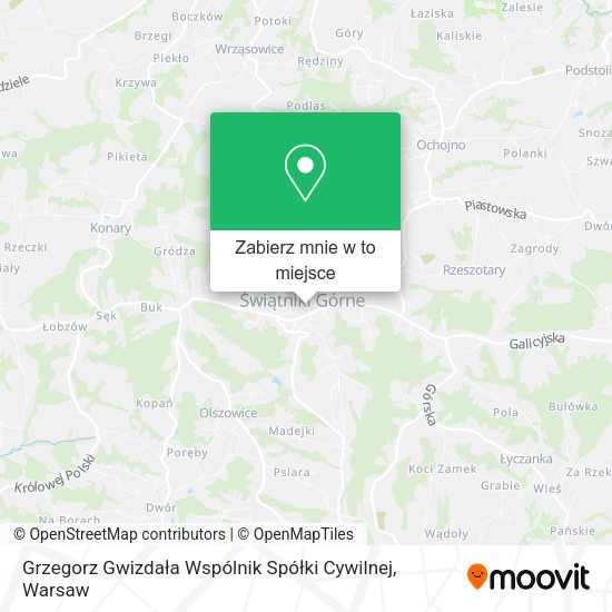 Mapa Grzegorz Gwizdała Wspólnik Spółki Cywilnej