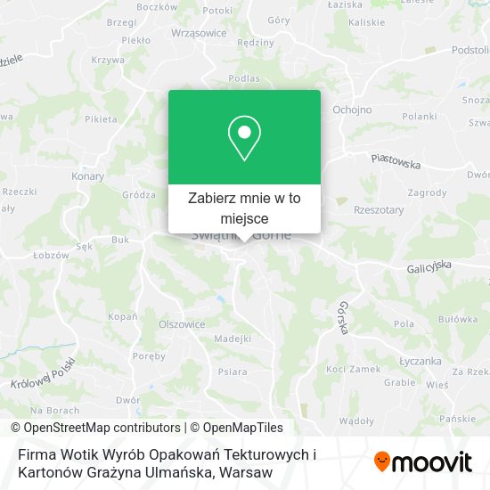 Mapa Firma Wotik Wyrób Opakowań Tekturowych i Kartonów Grażyna Ulmańska