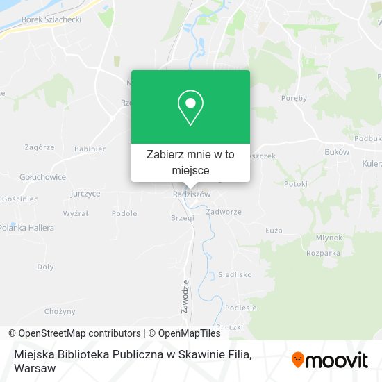 Mapa Miejska Biblioteka Publiczna w Skawinie Filia