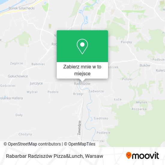 Mapa Rabarbar Radziszów Pizza&Lunch