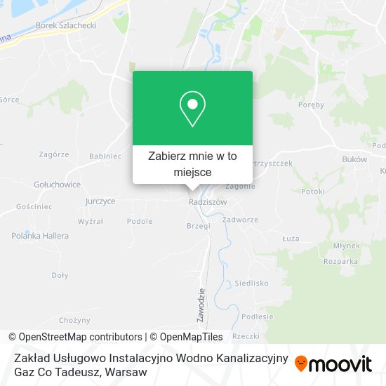 Mapa Zakład Usługowo Instalacyjno Wodno Kanalizacyjny Gaz Co Tadeusz