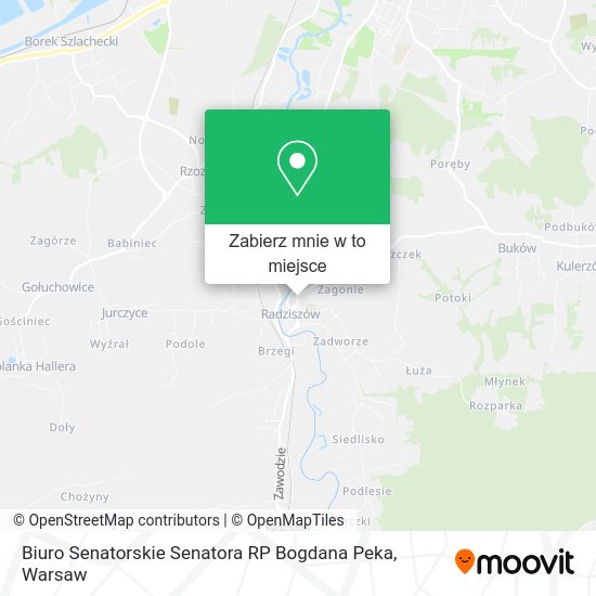 Mapa Biuro Senatorskie Senatora RP Bogdana Peka