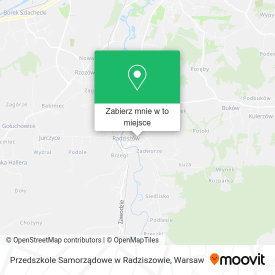 Mapa Przedszkole Samorządowe w Radziszowie