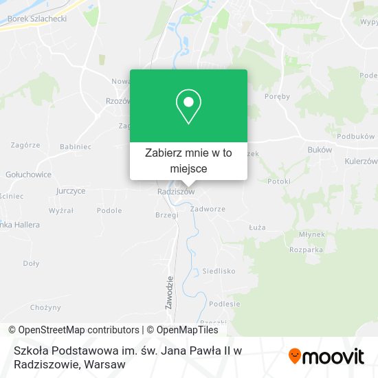 Mapa Szkoła Podstawowa im. św. Jana Pawła II w Radziszowie