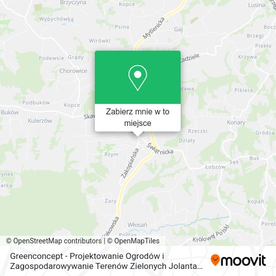 Mapa Greenconcept - Projektowanie Ogrodów i Zagospodarowywanie Terenów Zielonych Jolanta Łapaj