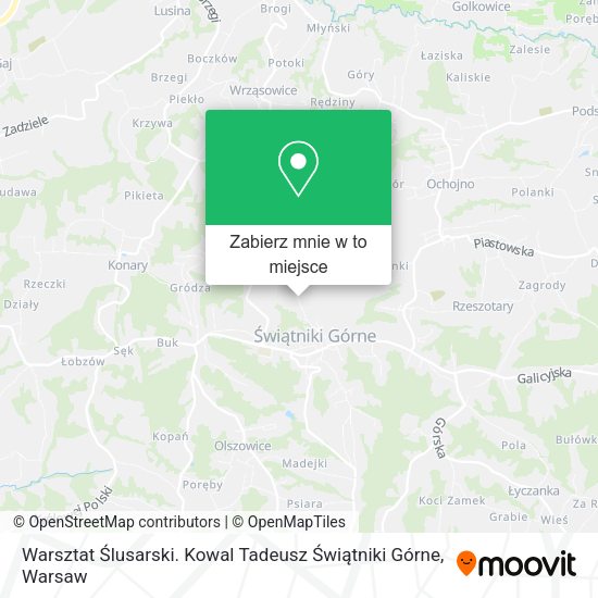 Mapa Warsztat Ślusarski. Kowal Tadeusz Świątniki Górne