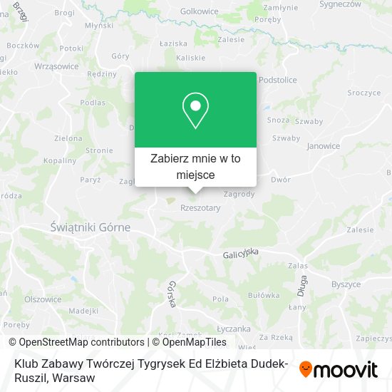 Mapa Klub Zabawy Twórczej Tygrysek Ed Elżbieta Dudek-Ruszil