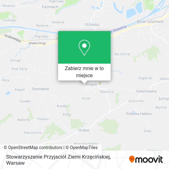 Mapa Stowarzyszenie Przyjaciół Ziemi Krzęcińskiej