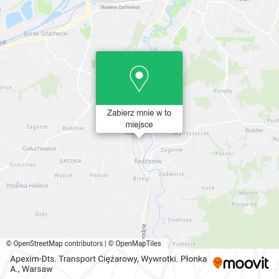 Mapa Apexim-Dts. Transport Ciężarowy, Wywrotki. Płonka A.