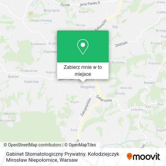 Mapa Gabinet Stomatologiczny Prywatny. Kołodziejczyk Mirosław Niepołomice