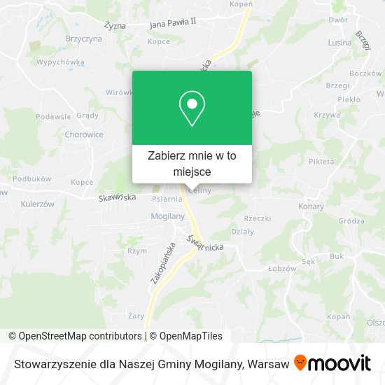 Mapa Stowarzyszenie dla Naszej Gminy Mogilany