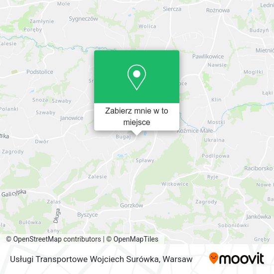 Mapa Usługi Transportowe Wojciech Surówka