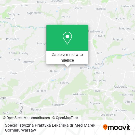 Mapa Specjalistyczna Praktyka Lekarska dr Med Marek Górniak