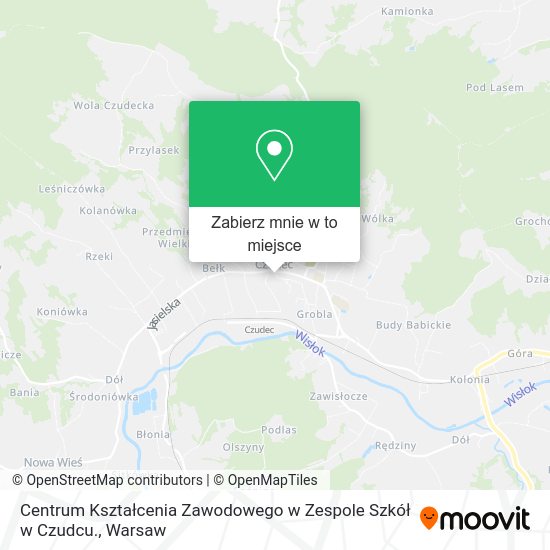 Mapa Centrum Kształcenia Zawodowego w Zespole Szkół w Czudcu.