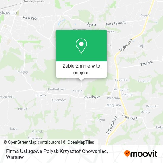 Mapa Firma Usługowa Połysk Krzysztof Chowaniec