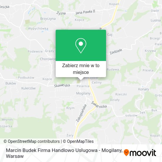 Mapa Marcin Budek Firma Handlowo Usługowa - Mogilany