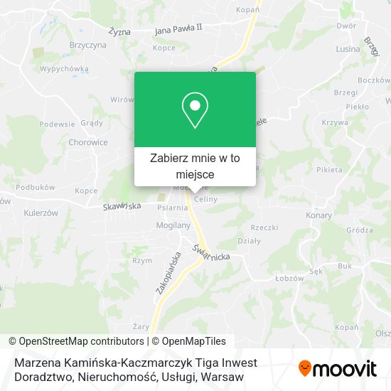 Mapa Marzena Kamińska-Kaczmarczyk Tiga Inwest Doradztwo, Nieruchomość, Usługi