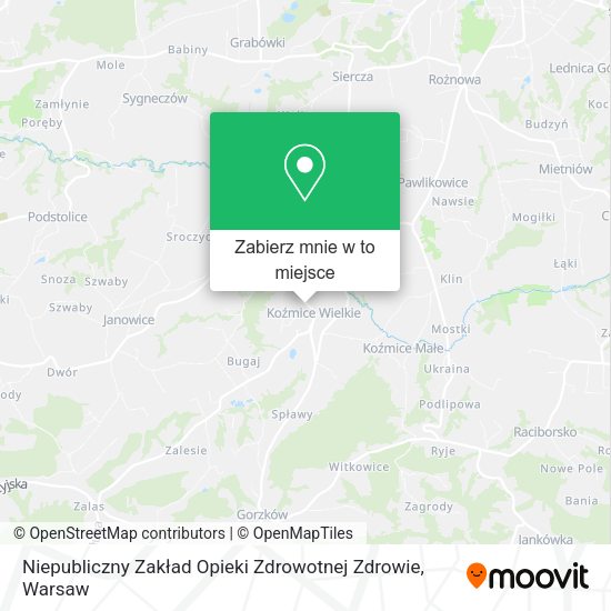 Mapa Niepubliczny Zakład Opieki Zdrowotnej Zdrowie