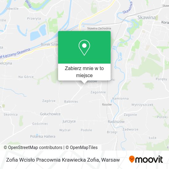 Mapa Zofia Wcisło Pracownia Krawiecka Zofia