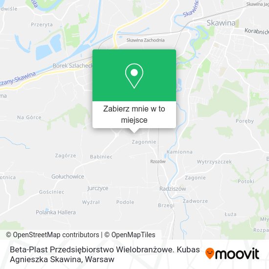 Mapa Beta-Plast Przedsiębiorstwo Wielobranżowe. Kubas Agnieszka Skawina