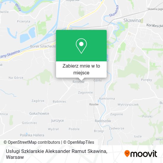 Mapa Usługi Szklarskie Aleksander Ramut Skawina