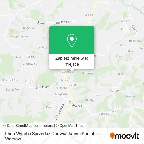 Mapa Fhup Wyrób i Sprzedaż Obuwia Janina Kociołek