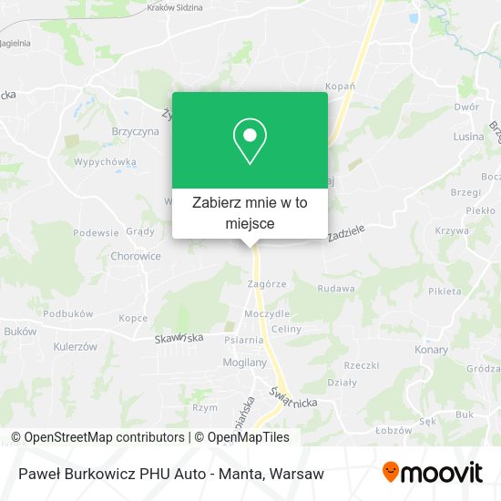 Mapa Paweł Burkowicz PHU Auto - Manta