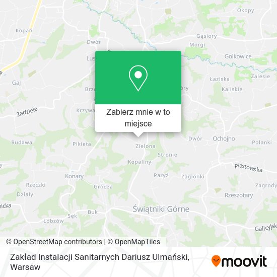 Mapa Zakład Instalacji Sanitarnych Dariusz Ulmański