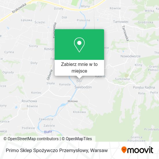 Mapa Primo Sklep Spożywczo Przemysłowy