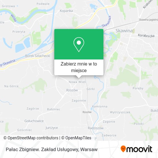 Mapa Pałac Zbigniew. Zakład Usługowy