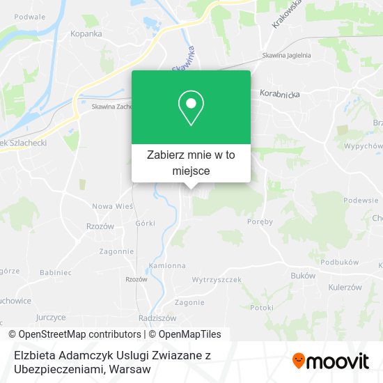 Mapa Elzbieta Adamczyk Uslugi Zwiazane z Ubezpieczeniami