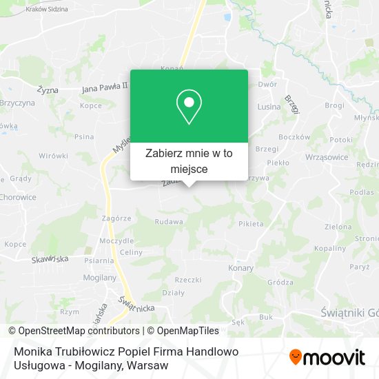 Mapa Monika Trubiłowicz Popiel Firma Handlowo Usługowa - Mogilany