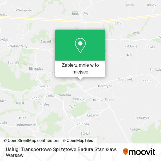 Mapa Usługi Transportowo Sprzętowe Badura Stanisław