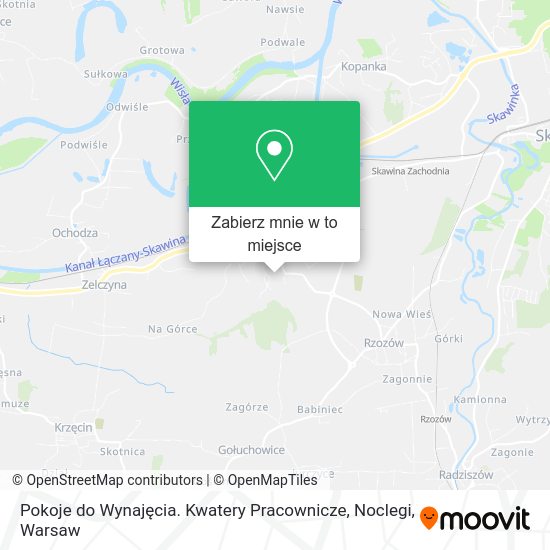 Mapa Pokoje do Wynajęcia. Kwatery Pracownicze, Noclegi