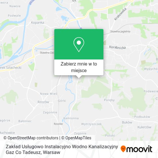 Mapa Zakład Usługowo Instalacyjno Wodno Kanalizacyjny Gaz Co Tadeusz