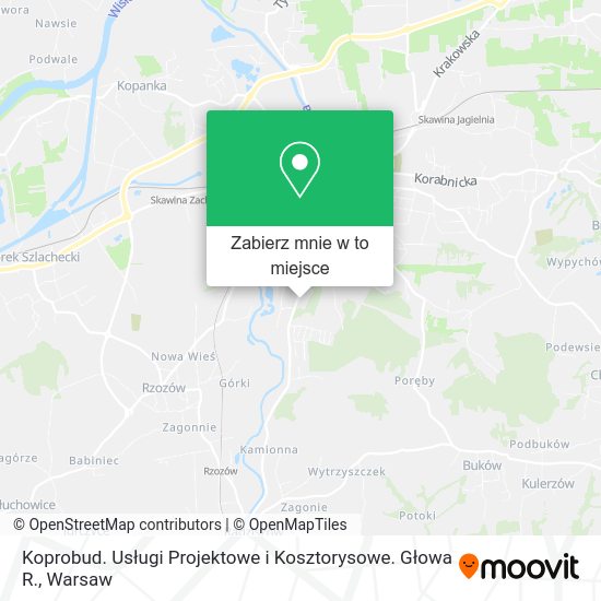 Mapa Koprobud. Usługi Projektowe i Kosztorysowe. Głowa R.