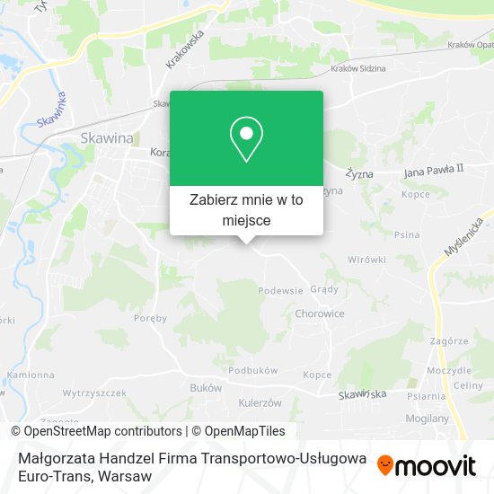 Mapa Małgorzata Handzel Firma Transportowo-Usługowa Euro-Trans