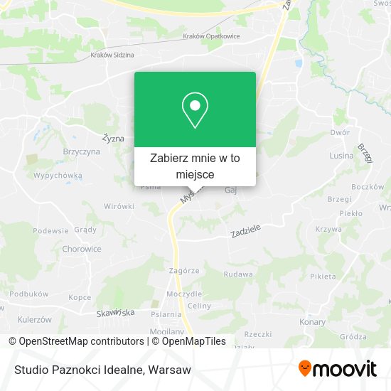 Mapa Studio Paznokci Idealne