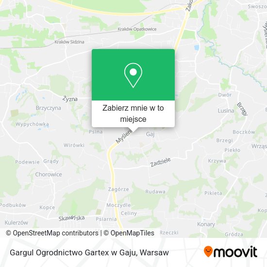 Mapa Gargul Ogrodnictwo Gartex w Gaju