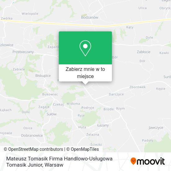 Mapa Mateusz Tomasik Firma Handlowo-Usługowa Tomasik Junior