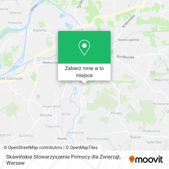 Mapa Skawińskie Stowarzyszenie Pomocy dla Zwierząt