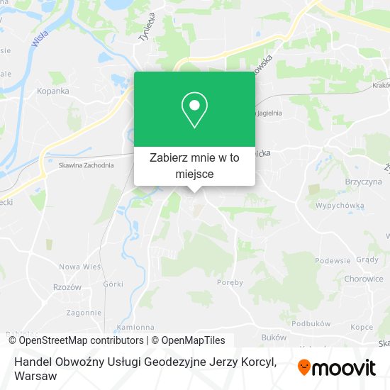 Mapa Handel Obwoźny Usługi Geodezyjne Jerzy Korcyl